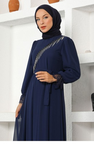 Indigo Hijab-Abendkleider 13944
