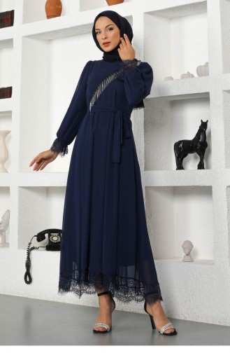 Indigo Hijab-Abendkleider 13944