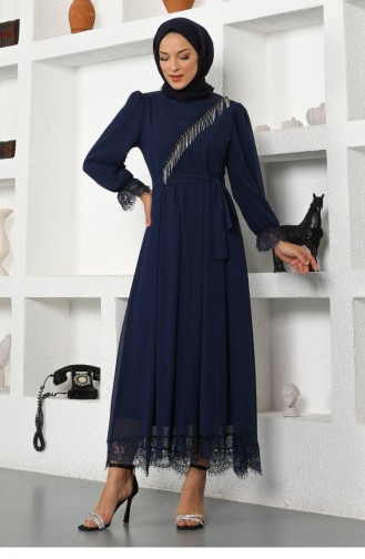 Indigo Hijab-Abendkleider 13944