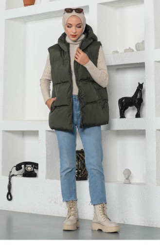 Khaki Strickjacke 13954