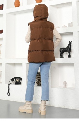 Boyfriend Şişme Yelek Kahverengi 9468