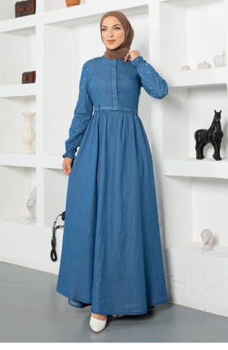 Light Blue Hijab Dress 13989