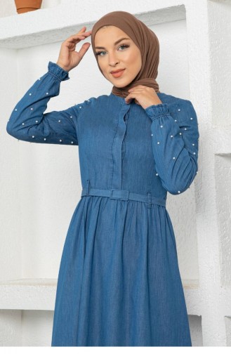 Hellblau Hijab Kleider 13989