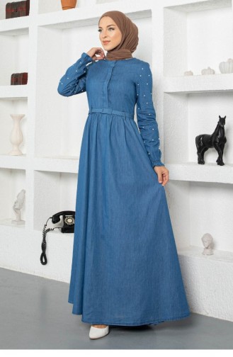 Hellblau Hijab Kleider 13989