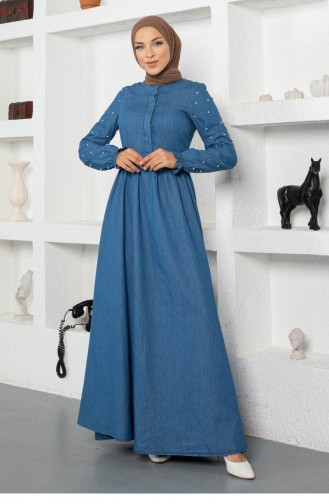 Hellblau Hijab Kleider 13989