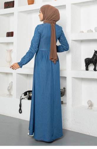 Hellblau Hijab Kleider 13989