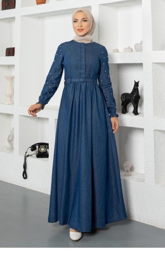 Dunkelblau Hijab Kleider 13990