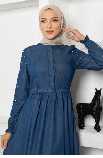 Dunkelblau Hijab Kleider 13990