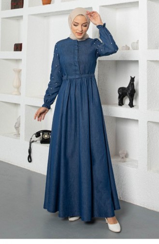 Dark Blue Hijab Dress 13990