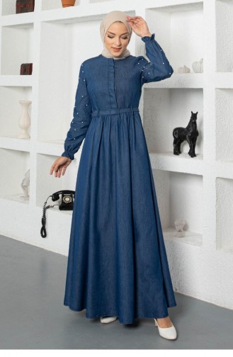 Dunkelblau Hijab Kleider 13990