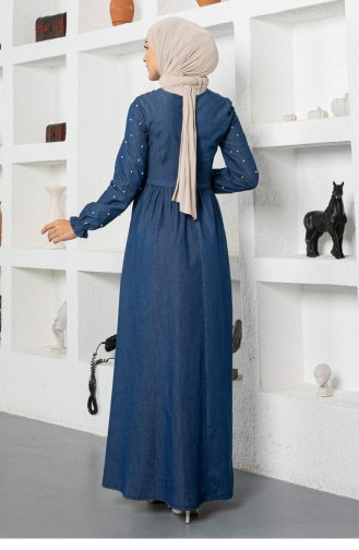 Dunkelblau Hijab Kleider 13990