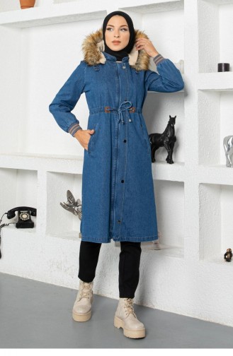 Denim Blue Winter Coat 13995