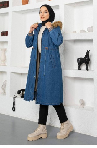 Jeansblau Coats 13995