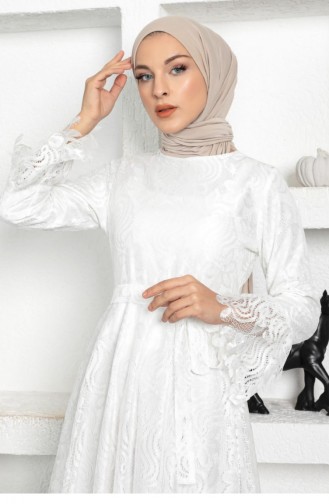 Habillé Hijab Blanc 14007