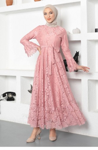 Dantelli Elbise Pembe 17700