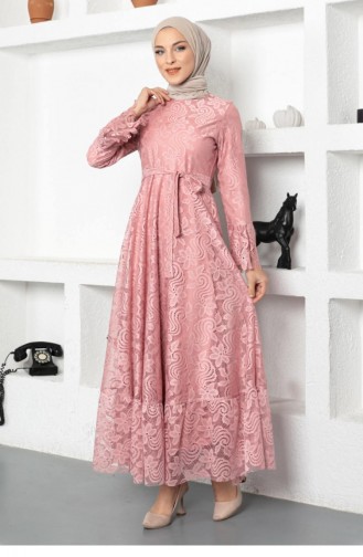 Dantelli Elbise Pembe 17700