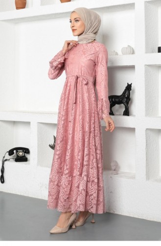 Dantelli Elbise Pembe 17700