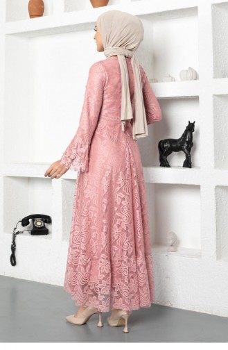 Dantelli Elbise Pembe 17700