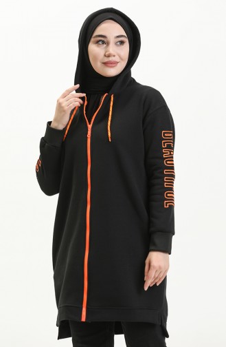 Cardigan 9008-01 Noir Orange 9008-01