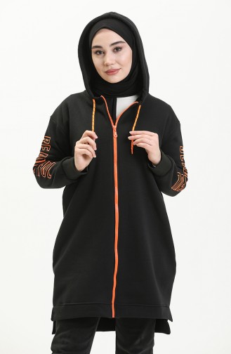 Cardigan 9008-01 Noir Orange 9008-01