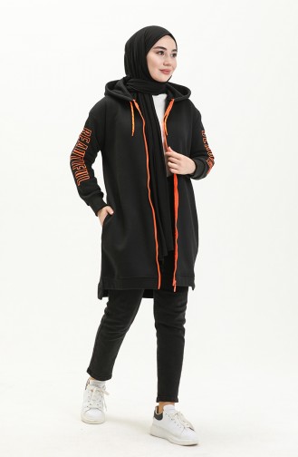 Cardigan 9008-01 Noir Orange 9008-01