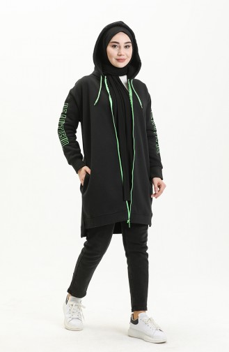 Cardigan 9008-03 Noir Vert 9008-03