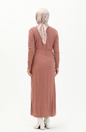 Beige-Rose Hijab Kleider 3030-02