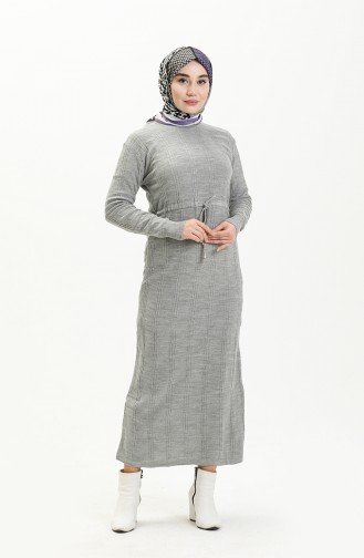 Grau Hijab Kleider 3030-03