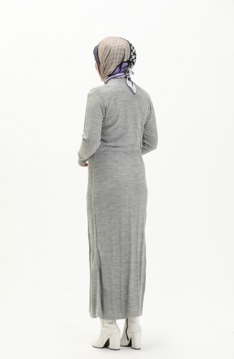 Grau Hijab Kleider 3030-03