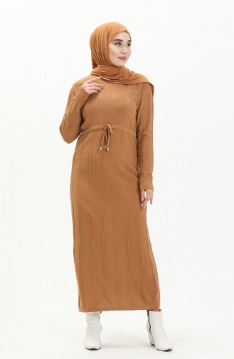 Milk Coffee Hijab Dress 3030-07