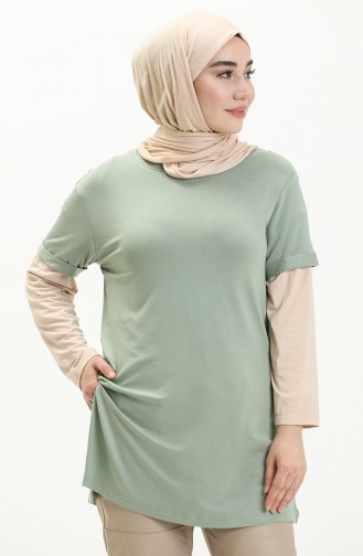 Tofisa Basic T-shirt 10806-01 Mint Yeşili