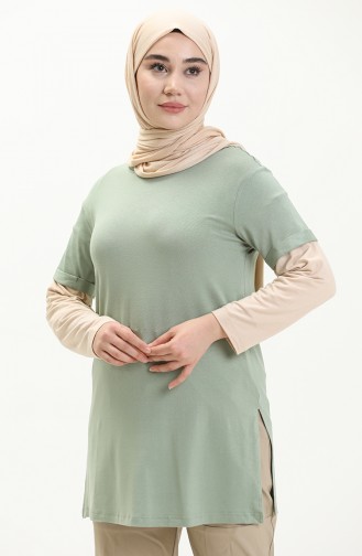 Tofisa Basic T-shirt 10806-01 Mint Yeşili