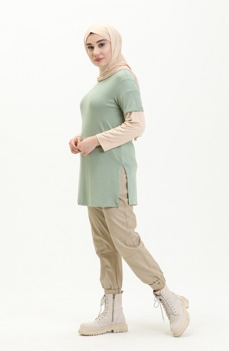 Tofisa Basic T-shirt 10806-01 Mint Yeşili