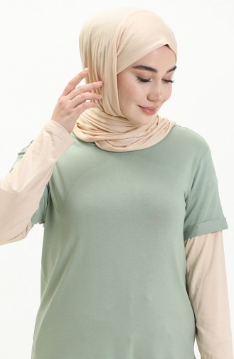 Tofisa T-shirt Basique 10806-01 Vert Menthe 10806-01