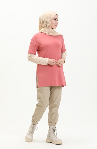 Tofisa Basic T-shirt 10806-02 Gül Kurusu