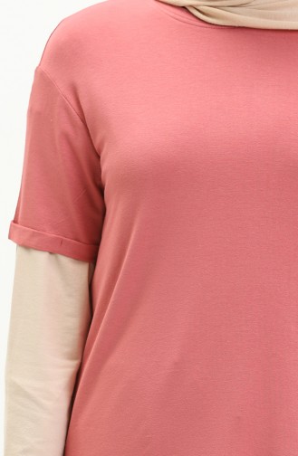 Tofisa Basic T-shirt 10806-02 Gül Kurusu