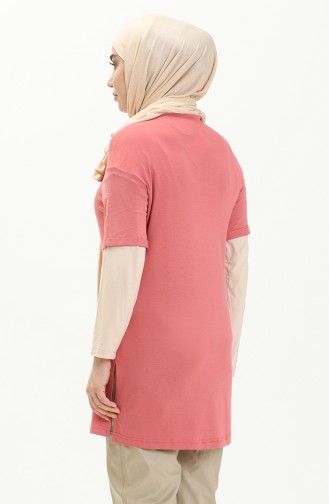 Tofisa T-shirt Basique 10806-02 Rose Pâle 10806-02