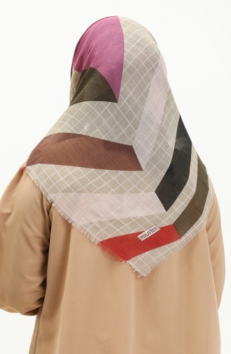 Düz Flamlı Eşarp 13199-03 Çağla Yeşili Haki