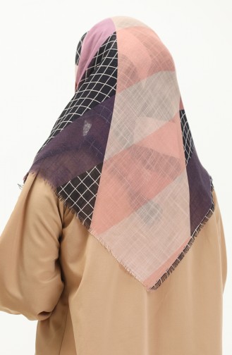 Patterned Scarf 13199-15 Dusty Rose Purple 13199-15