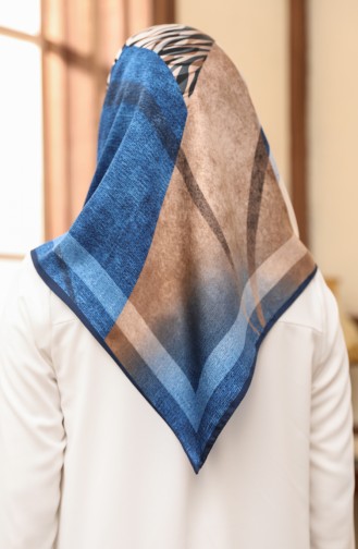 Karaca Rayon Scarf 80985-06 Navy Blue Cream 80985-06