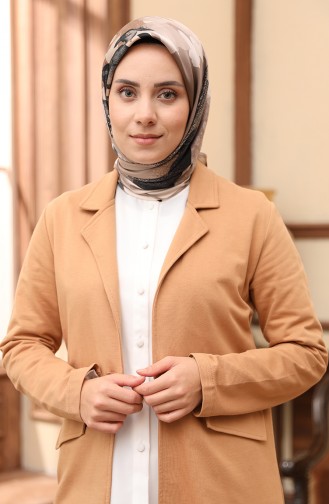 Karaca Rayon Kopftuch 80986-03 Steinfarben-Schwarz 80986-03