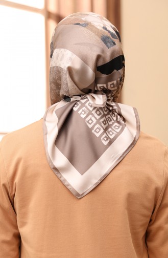 Karaca Rayon Kopftuch 80986-03 Steinfarben-Schwarz 80986-03