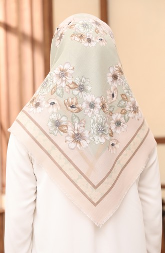 Karaca Wool Scarf 80987-05 Cream Green 80987-05