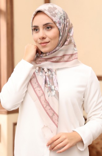 Karaca Wool Scarf 80987-08 Beige Dusty Rose 80987-08