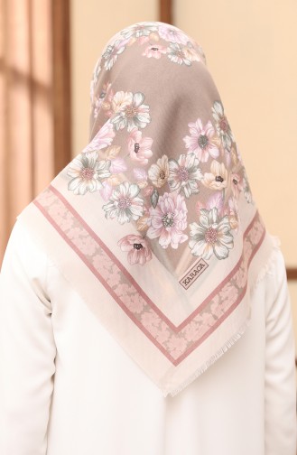 Karaca Yün Eşarp 80987-08 Bej Gül Kurusu