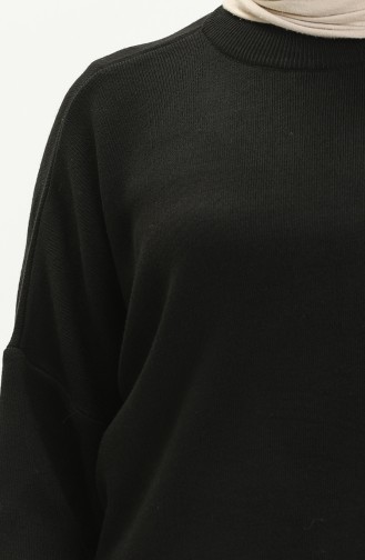 Trikot Pullover mit Ballonärmeln 0537-08 Schwarz 0537-08