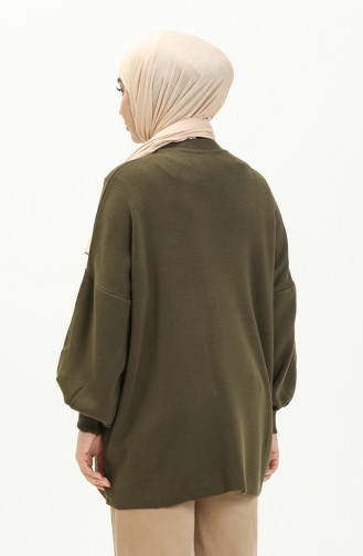 Trikot Pullover mit Ballonärmeln 0537-09 Khaki 0537-09