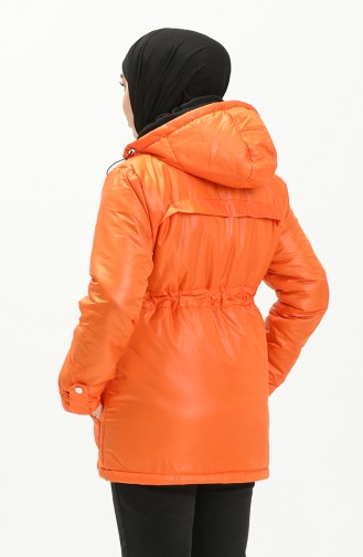 Manteau Matelassé à Capuche 9015-04 Orange 9015-04