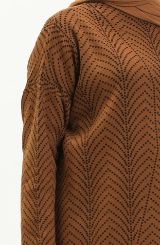 Trikot gemusterte Tunika-Hose Zweiteiler 0534-13 Bräunefarben 0534-13