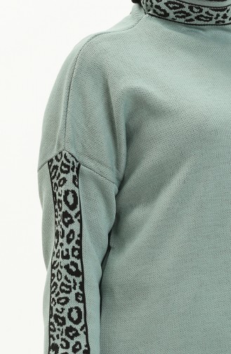 Triko Tunik Pantolon İkili Takım 0579-07 Mint Yeşili